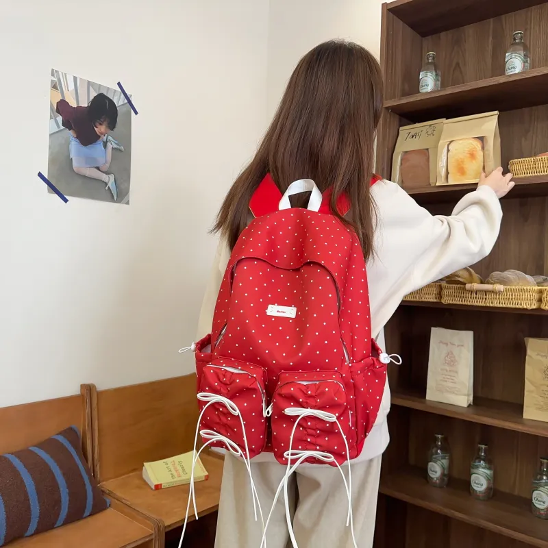 Alcohol Dragon Nylon Backpack Women's Multicolor-12