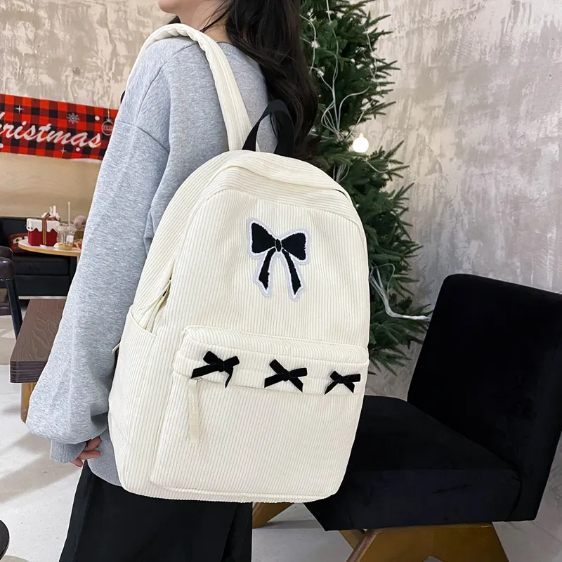 Alcohol Dragon Corduroy Backpack Women's Multicolor-16