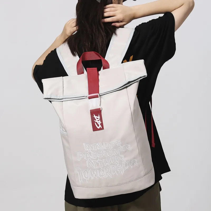 Alcohol Dragon Nylon Backpack Regular Unisex Black/Gray White/Khaki-1