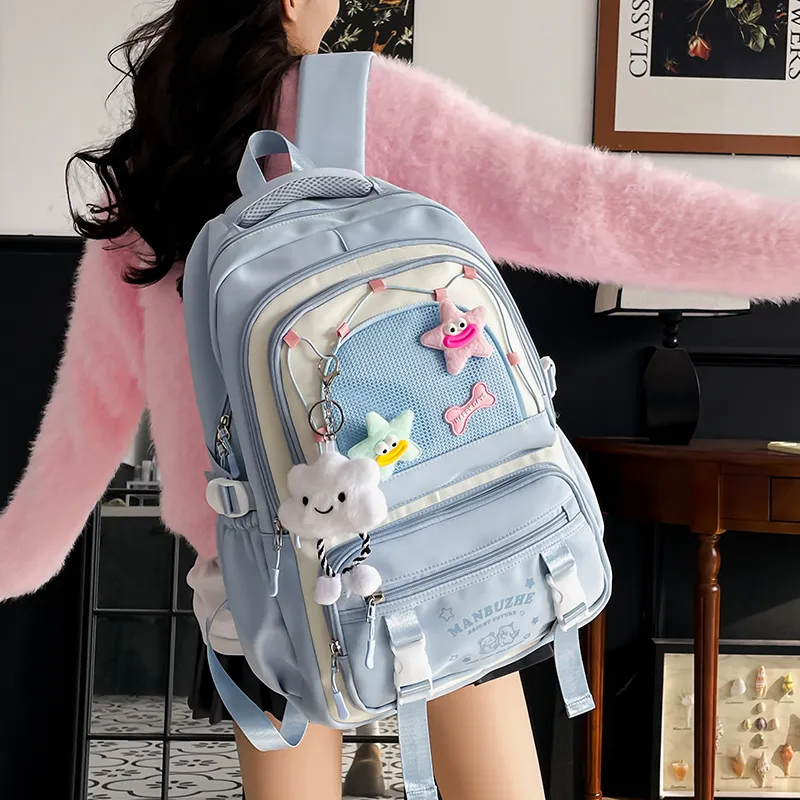 Alcohol Dragon Canvas Backpack Regular Women's Multicolor-31