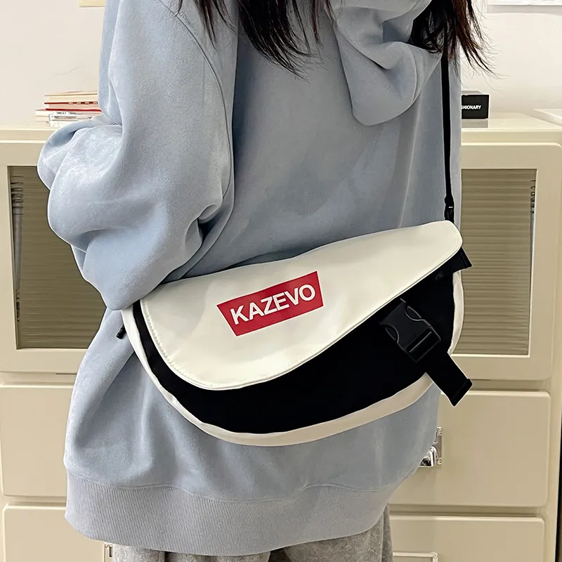 Alcohol Dragon Nylon Shoulder Bag, Crossbody Bag Regular Unisex Gray & Orange/Black & Red/Khaki & White/White & Black-22