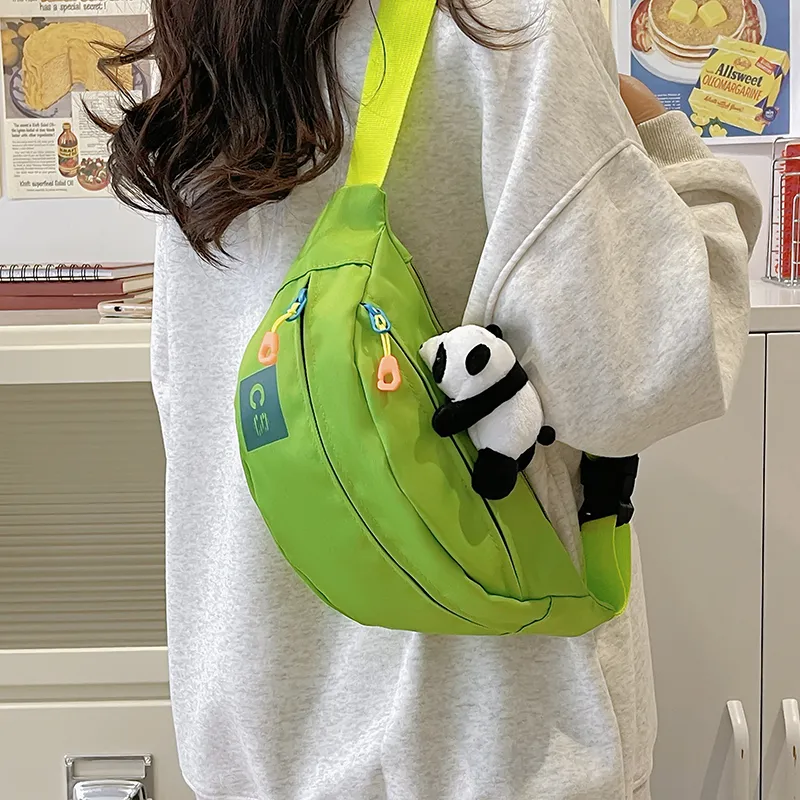 Alcohol Dragon Nylon Fabric Sling Bag Regular Unisex White/Blue/Black/Green/Black White Plaid-31
