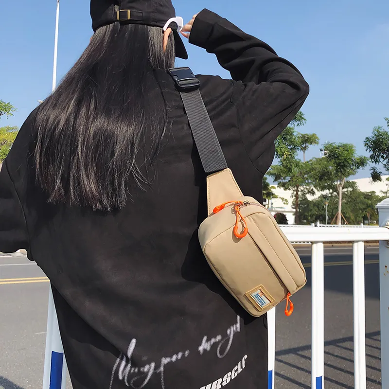 Alcohol Dragon Nylon Sling Bag Regular Unisex White/Brown Black/Khaki-5