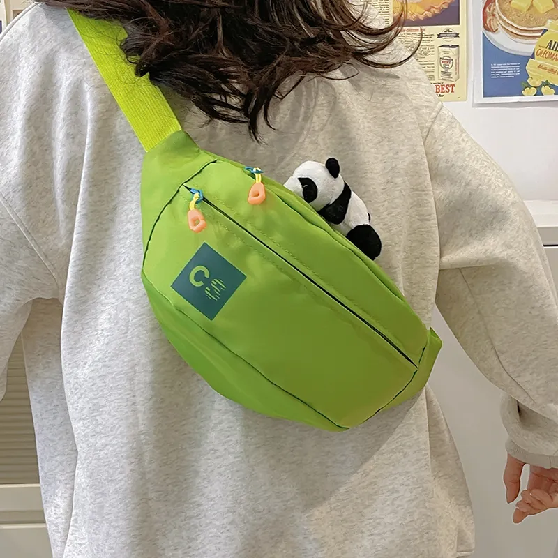 Alcohol Dragon Nylon Fabric Sling Bag Regular Unisex White/Blue/Black/Green/Black White Plaid-33