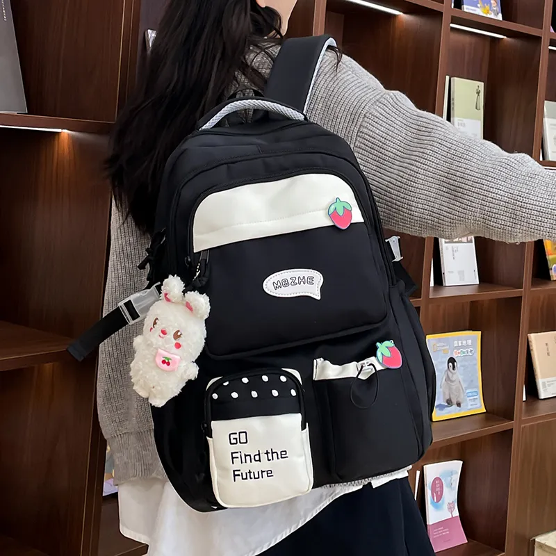 Alcohol Dragon Canvas Backpack Regular Women's Multicolor-4
