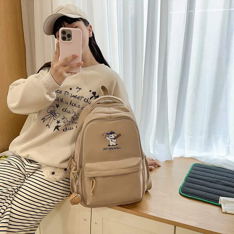 Alcohol Dragon Nylon Backpack Regular Women's Multicolor-33