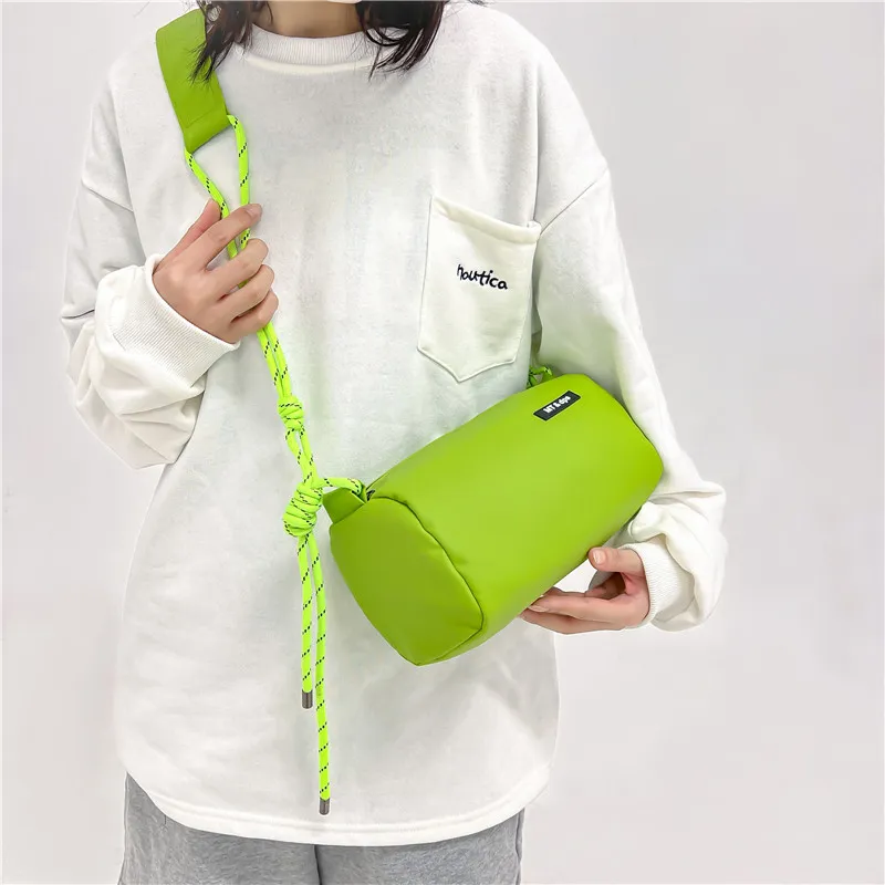 Alcohol Dragon Microfiber Fabric Shoulder Bag Regular Unisex White/Black/Khaki/Green-1