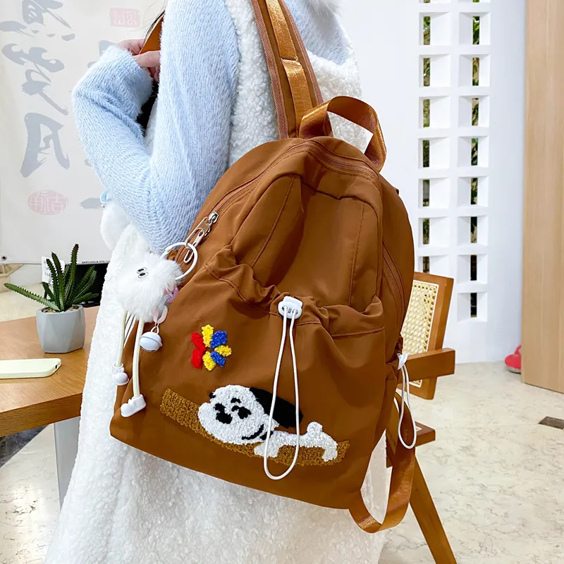 Alcohol Dragon Nylon Backpack Regular Women's Multicolor-22