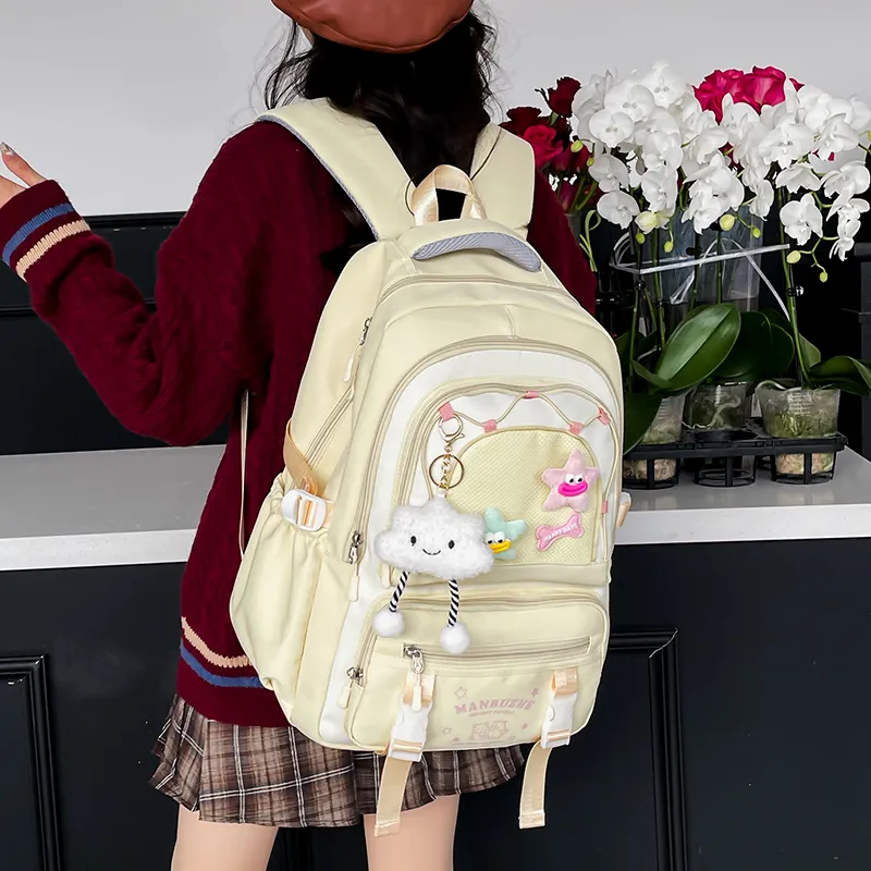 Alcohol Dragon Canvas Backpack Regular Women's Multicolor-11