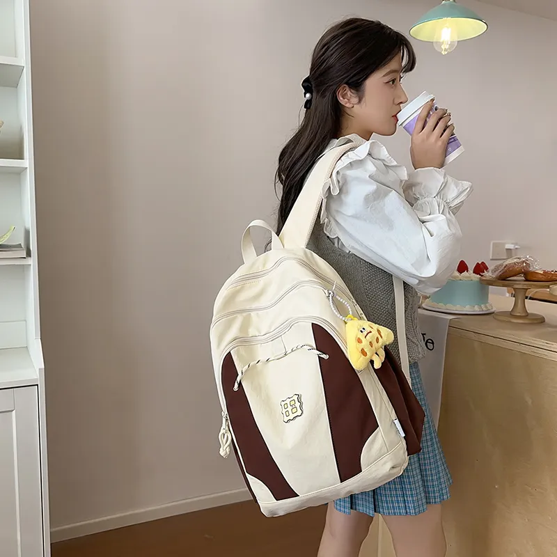 Alcohol Dragon Nylon Backpack Women's Multicolor-12