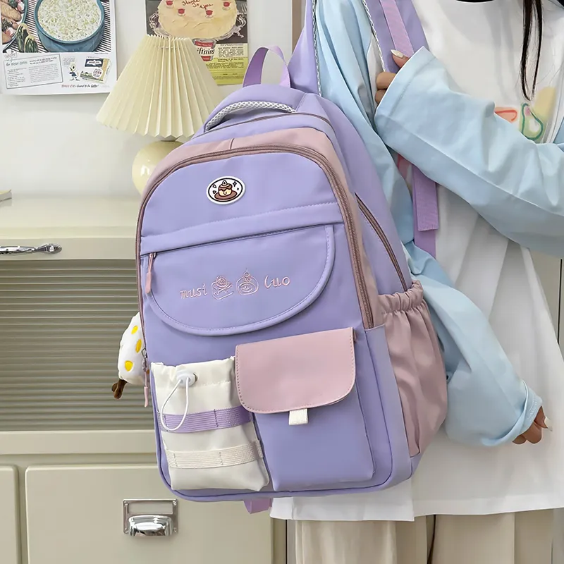 Alcohol Dragon Nylon Backpack Regular Women's Multicolor-12