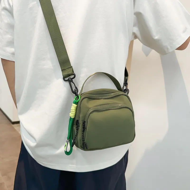 Alcohol Dragon Nylon Shoulder Bag, Crossbody Bag, Handbag Unisex Black/Green/Khaki/White/Orange-3