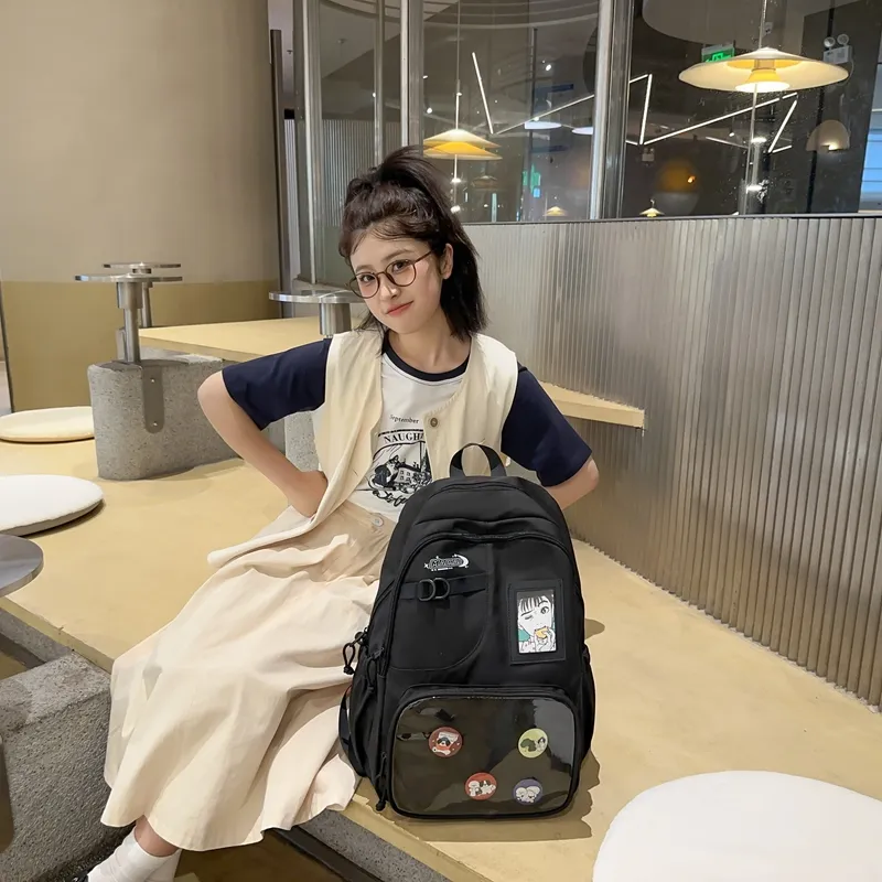 Alcohol Dragon Nylon Backpack Regular Women's Multicolor-2