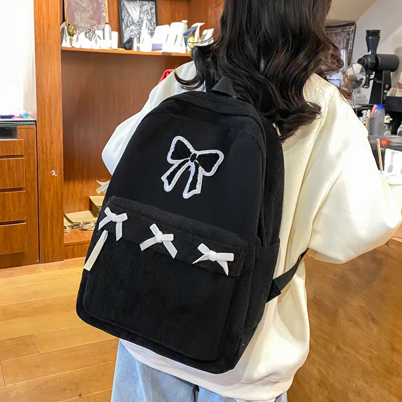Alcohol Dragon Corduroy Backpack Women's Multicolor-5