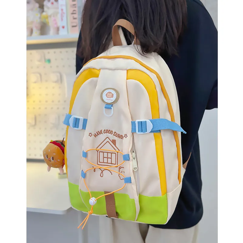 Alcohol Dragon Nylon Backpack Women's Multicolor-13