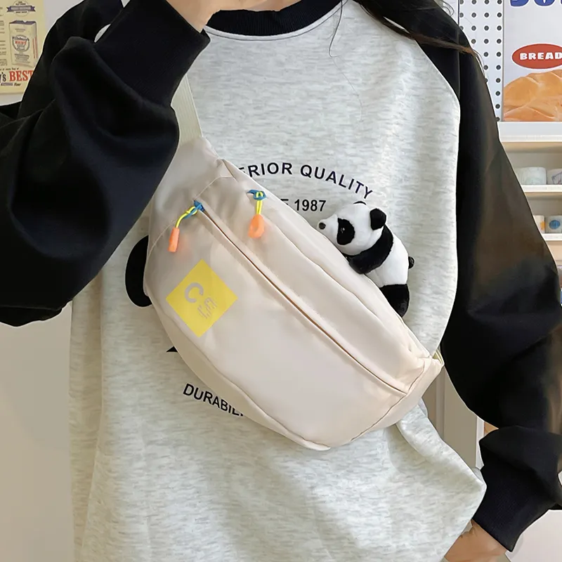 Alcohol Dragon Nylon Fabric Sling Bag Regular Unisex White/Blue/Black/Green/Black White Plaid-14