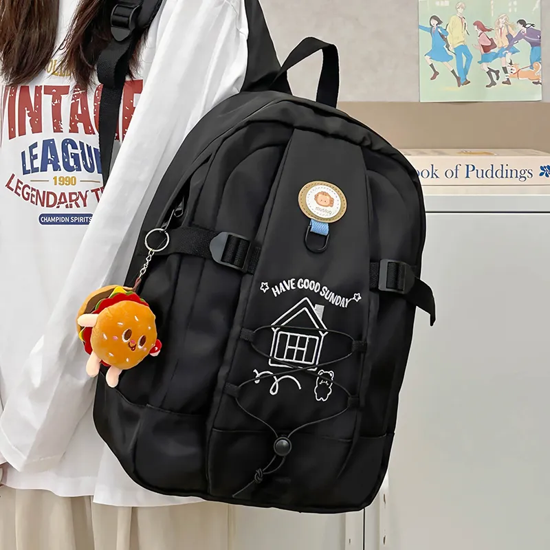 Alcohol Dragon Nylon Backpack Women's Multicolor-1