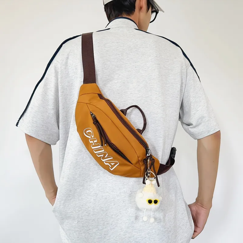 Alcohol Dragon Nylon Sling Bag Regular Unisex Brown/Green/Black/White-3