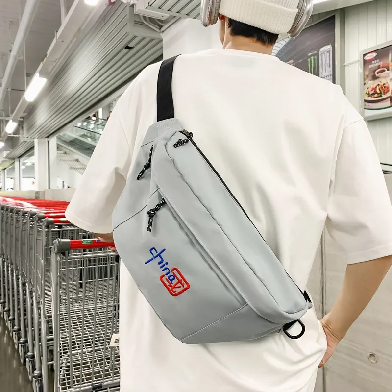 Alcohol Dragon Nylon Crossbody One Shoulder Sling Bags Regular Unisex Black/White/Blue-5