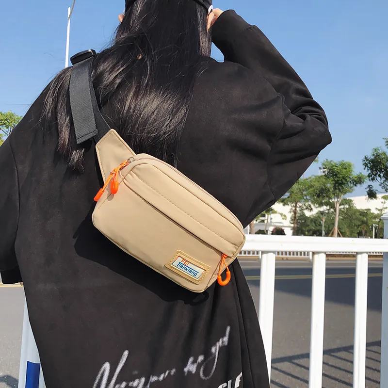 Alcohol Dragon Nylon Sling Bag Regular Unisex White/Brown Black/Khaki-3