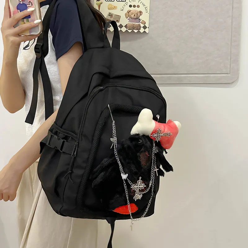 Alcohol Dragon Nylon Backpack Regular Unisex Black-3