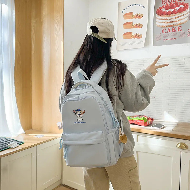 Alcohol Dragon Nylon Backpack Regular Women's Multicolor-23