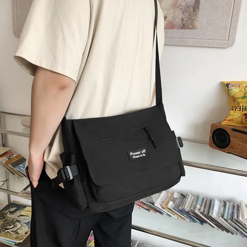 Alcohol Dragon Nylon Shoulder Bag Crossbody Bag Regular Unisex Black/Blue/Pure White/White & Black-4