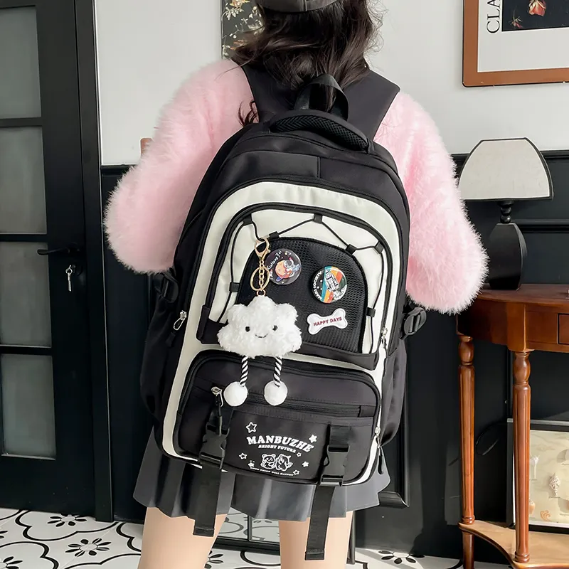 Alcohol Dragon Canvas Backpack Regular Women's Multicolor-5