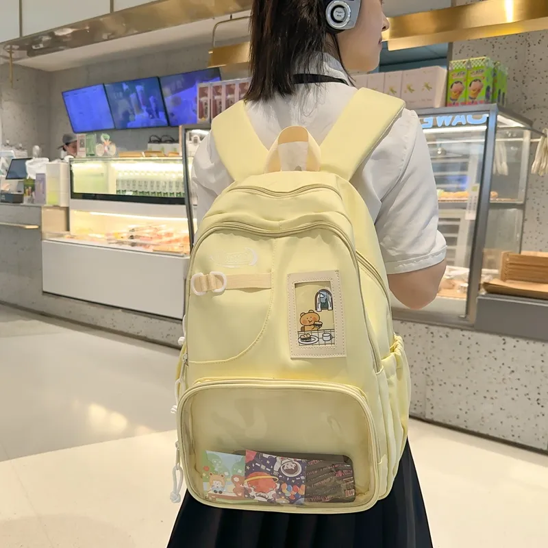 Alcohol Dragon Nylon Backpack Regular Women's Multicolor-29