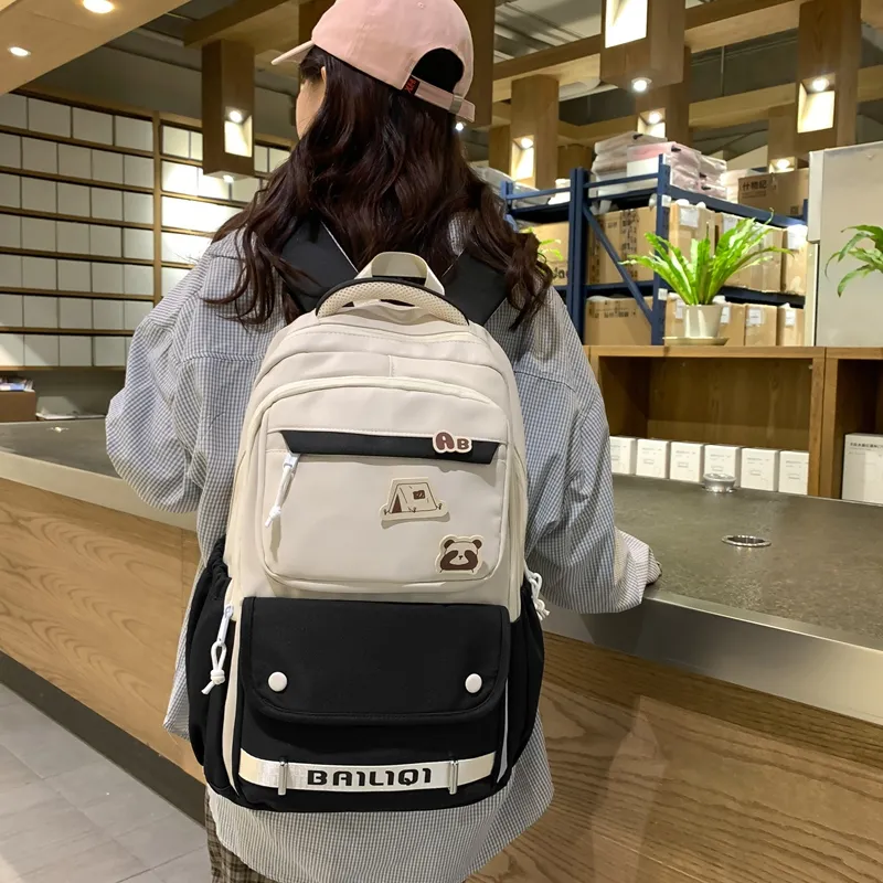 Alcohol Dragon Nylon Backpack Women's Multicolor-3