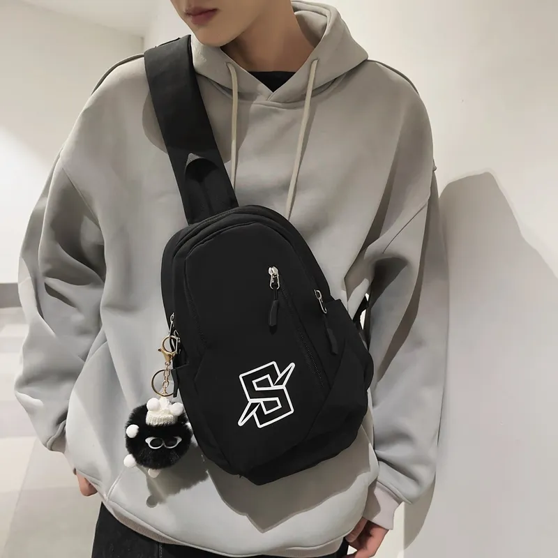 Alcohol Dragon Nylon Sling Bag Regular Unisex Black/Red Blue/White Blue/White Khaki/White Red-24