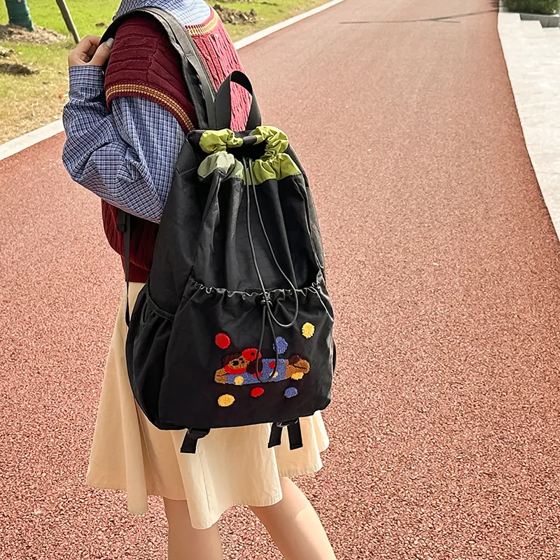 Alcohol Dragon Nylon Backpack Regular Women's Multicolor-4