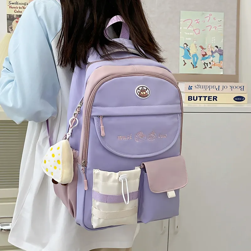 Alcohol Dragon Nylon Backpack Regular Women's Multicolor-9