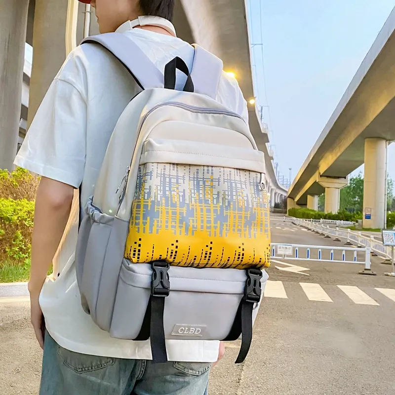 Alcohol Dragon Nylon Backpack Regular Unisex Black/Green Khaki Gray-8