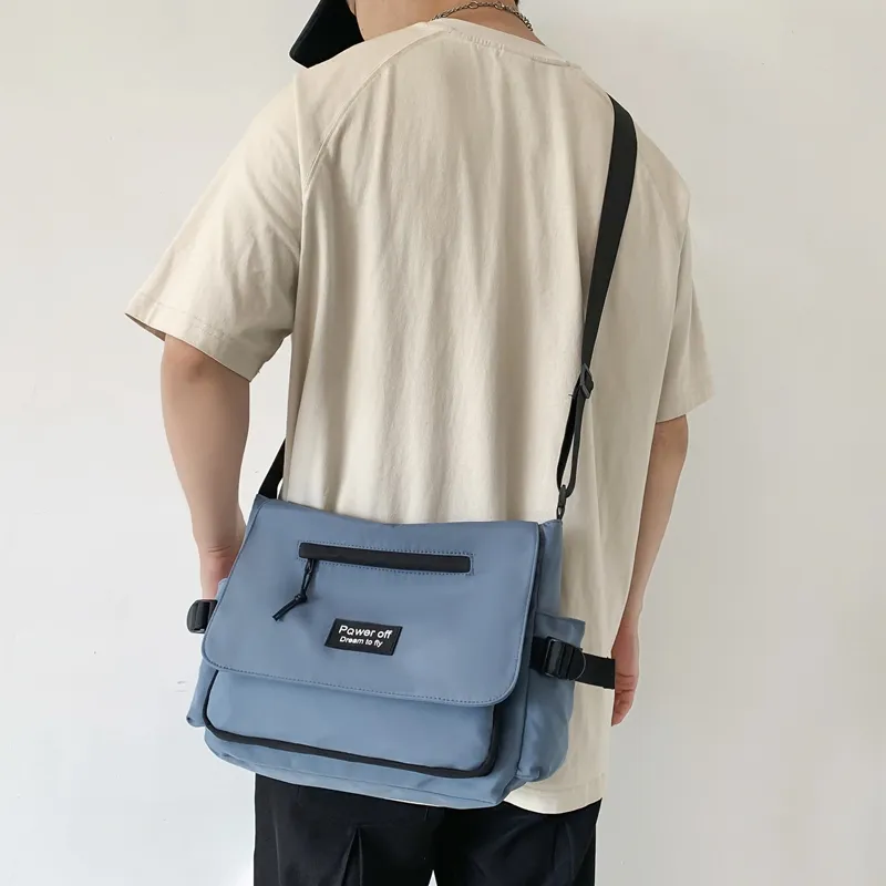 Alcohol Dragon Nylon Shoulder Bag Crossbody Bag Regular Unisex Black/Blue/Pure White/White & Black-14
