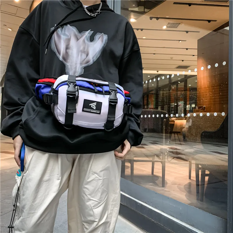Alcohol Dragon Oxford Fanny Pack Shoulder Bag Crossbody Bag Regular Unisex White &/Black &/Black-1