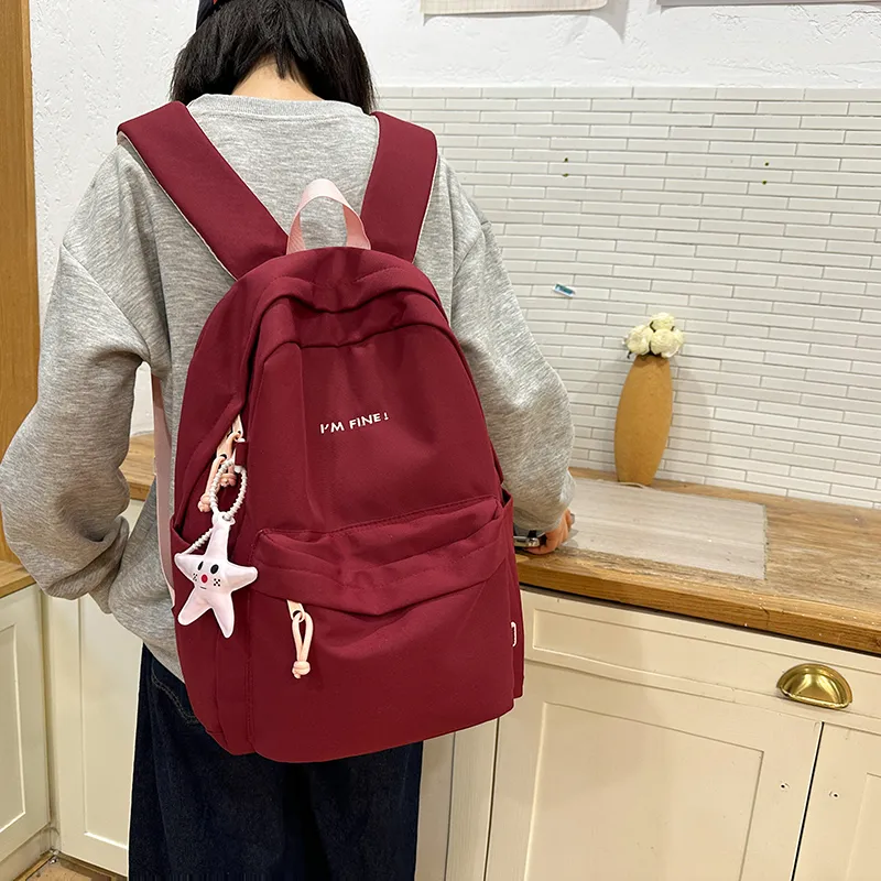 Alcohol Dragon Nylon Backpack Regular Women's Multicolor-11