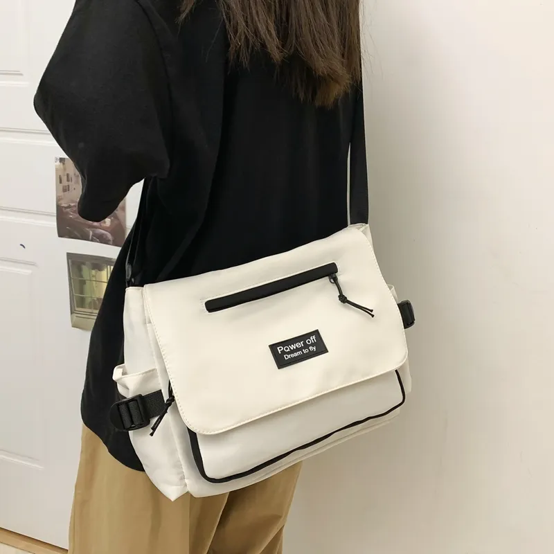 Alcohol Dragon Nylon Shoulder Bag Crossbody Bag Regular Unisex Black/Blue/Pure White/White & Black-9