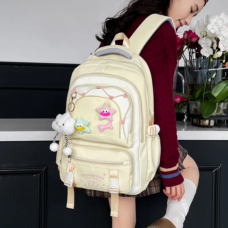 Alcohol Dragon Canvas Backpack Regular Women's Multicolor-14