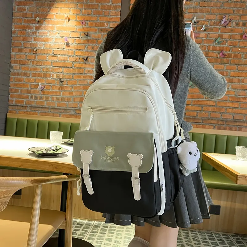 Alcohol Dragon Nylon Backpack Regular Women's Multicolor-5