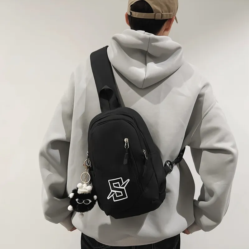 Alcohol Dragon Nylon Sling Bag Regular Unisex Black/Red Blue/White Blue/White Khaki/White Red-27