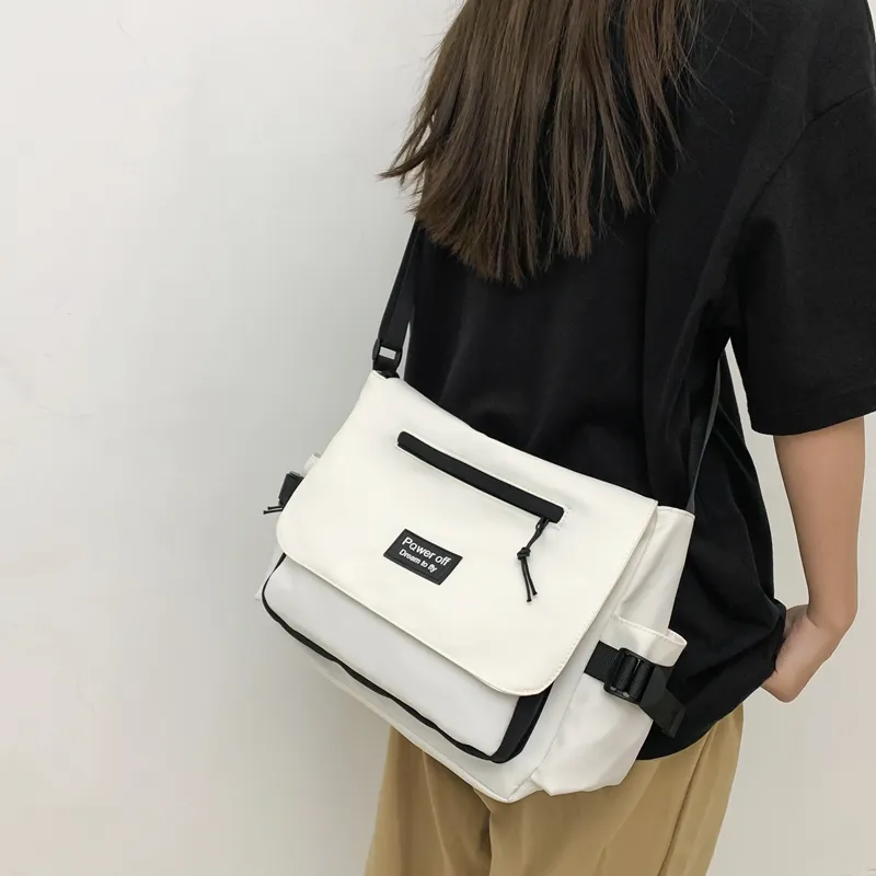 Alcohol Dragon Nylon Shoulder Bag Crossbody Bag Regular Unisex Black/Blue/Pure White/White & Black-8