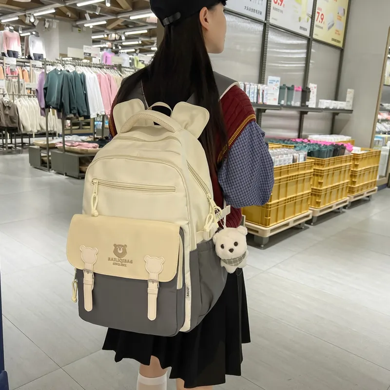 Alcohol Dragon Nylon Backpack Regular Women's Multicolor-12