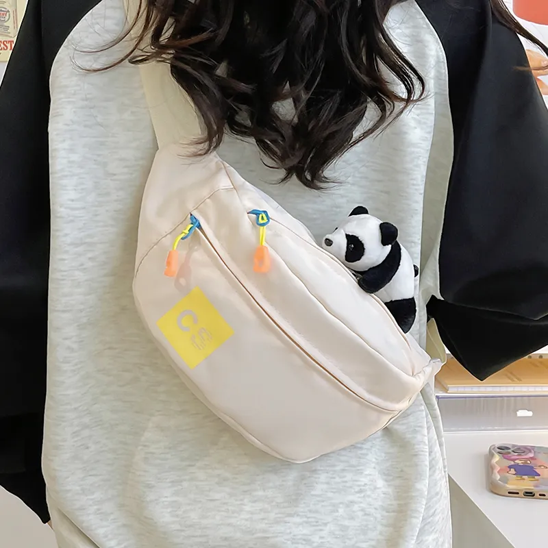 Alcohol Dragon Nylon Fabric Sling Bag Regular Unisex White/Blue/Black/Green/Black White Plaid-13