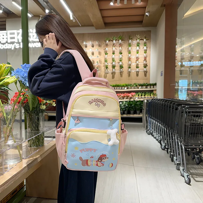 Alcohol Dragon Nylon Backpack Women's Multicolor-14