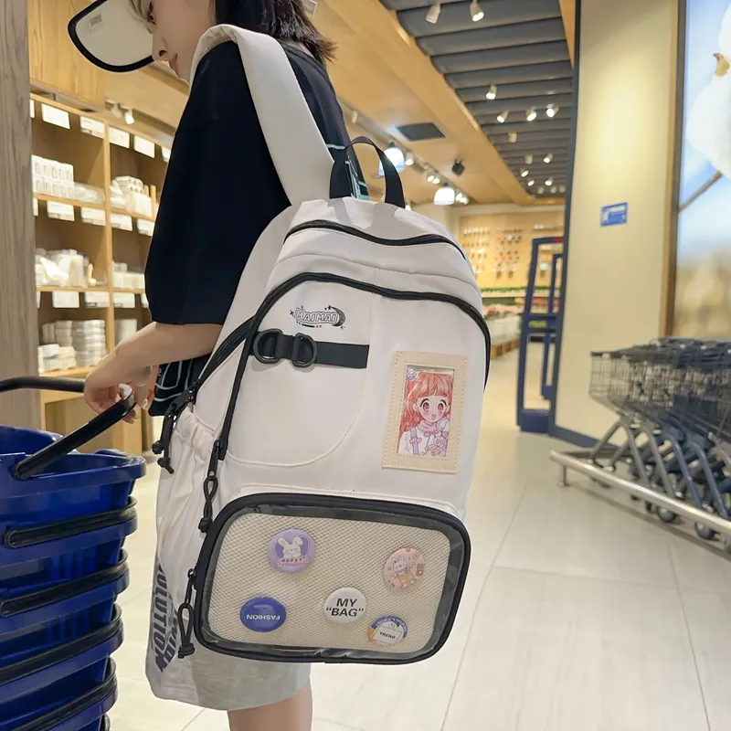 Alcohol Dragon Nylon Backpack Regular Women's Multicolor-17