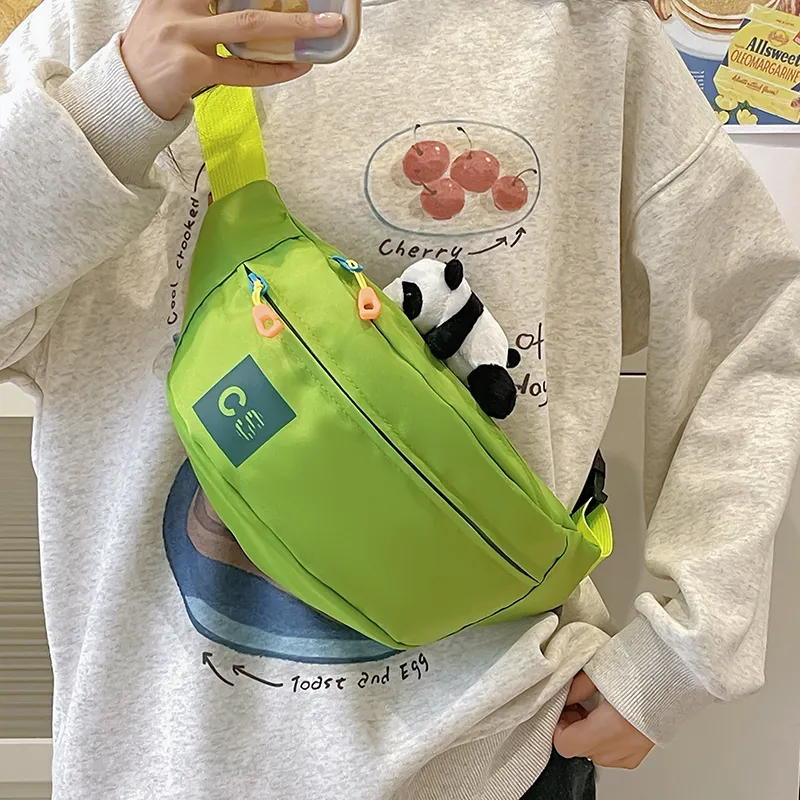 Alcohol Dragon Nylon Fabric Sling Bag Regular Unisex White/Blue/Black/Green/Black White Plaid-36