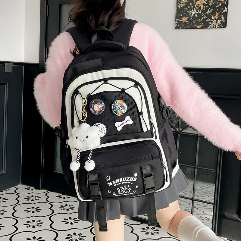 Alcohol Dragon Canvas Backpack Regular Women's Multicolor-4