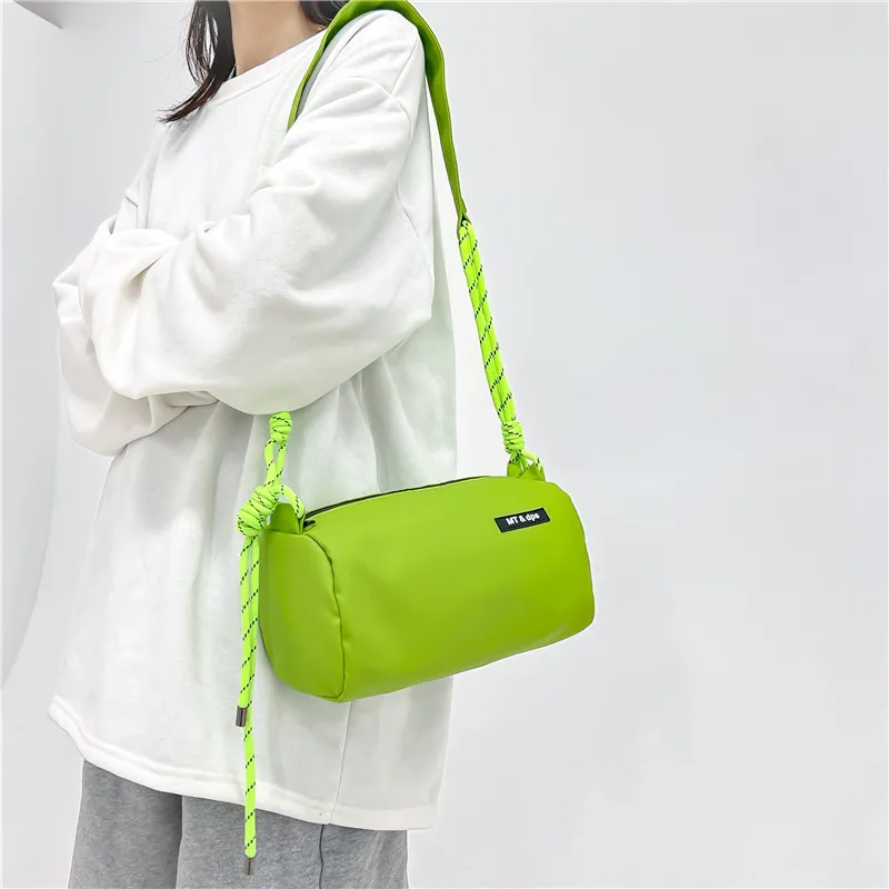 Alcohol Dragon Microfiber Fabric Shoulder Bag Regular Unisex White/Black/Khaki/Green-2