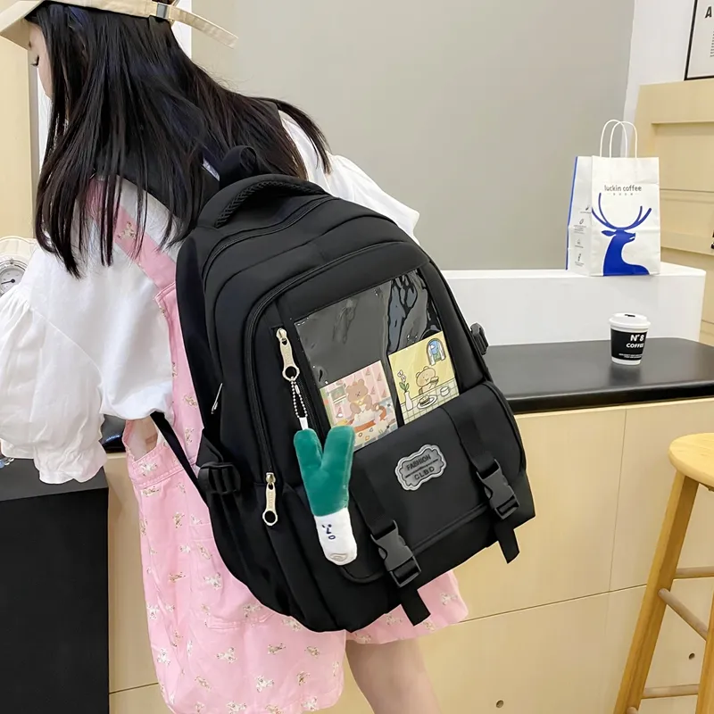 Alcohol Dragon Nylon Backpack Regular Unisex Green/Black/Pink/Purple-11
